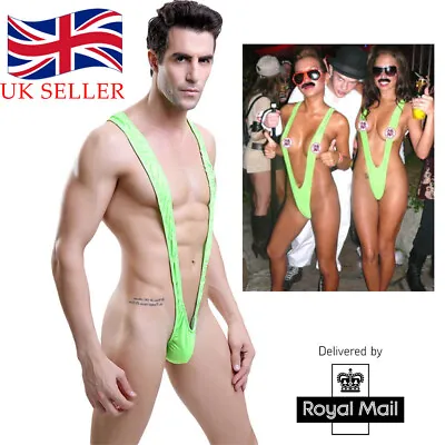 Wrestling Bodysuit Men's Mankini Singlet Leotard Swimwear See Through Lingerie • £3.58