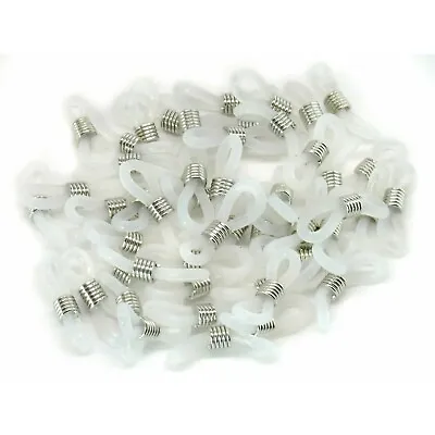 50 White Rubber Connectors 20mm For Glasses Spectacles Chain Necklace J06698M • £4.79