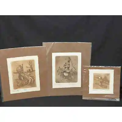 Set Of 3 Limited Edition Hand Pulled Etching By Ed Gifford Bath OH  • $40