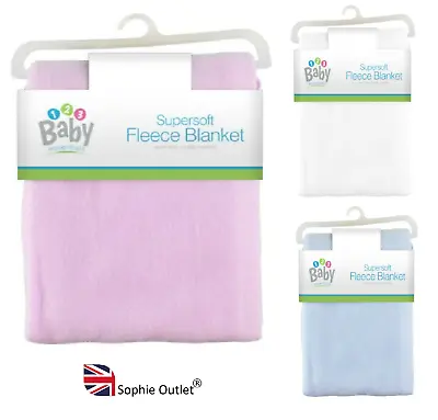 NEW BORN BABY SOFT FLEECE BLANKET Wrap Pram Car Crib Moses Basket Boy Girl UK • £4.75