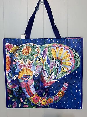 HomeGoods Large Shopping Tote Bag Colorful Elephant Reusable Eco Friendly NEW • $4.99