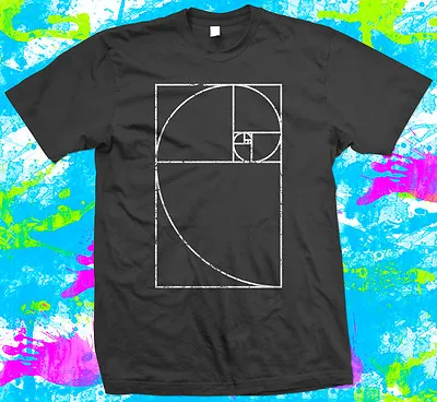 Fibonacci Spiral Mathematics Geek - T Shirt -  6 Colour Options - XS To 5 XL • £9.99