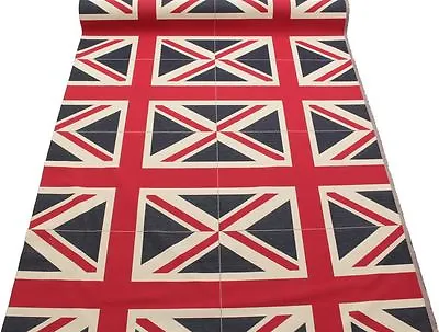 Union Jack Flag Retro Heavy Linen Look Upholstery Cotton Cushion Panel Fabric • £10.61