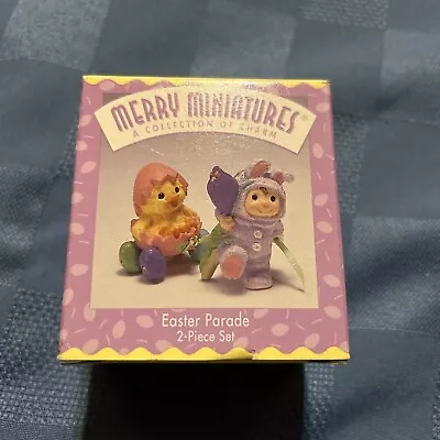 Vintage Hallmark Merry Miniatures In Box 2-Pc Set 'Easter Parade' 1997 • $5.33