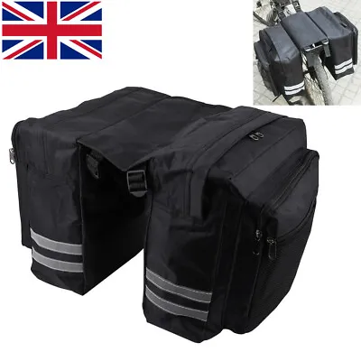 Double Panniers Bag Bike Bicycle Cycling Rear Seat Trunk Rack Pack Saddle Bag  • £9.68