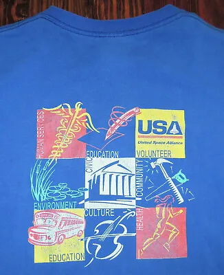 T Shirt Vintage United Space Alliance Shuttle NASA Atlantis Launch USA Size MED  • $23.99