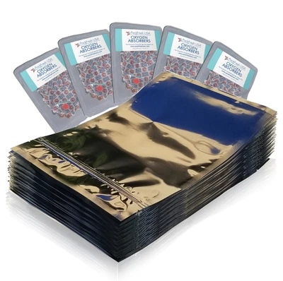$24.79 • Buy PackFreshUSA 50 Pack One Quart Seal-Top Mylar Bags + 300cc Oxygen Absorbers