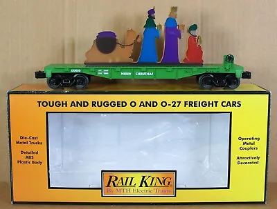 MTH Railking 30-76788 Christmas Flat Car W/Lighted Wise Men Scene O-Gauge LNIB • $99.99
