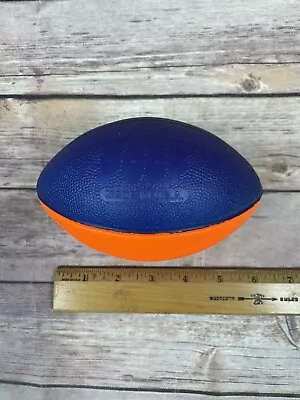 Vintage Mini Poof Foam Football Orange Blue 6 Inch Made In USA • $14.99