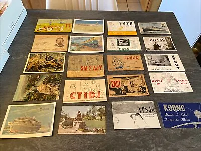 Vintage Lot Of 100 QSL SQL Cards Postcards Ham Tube Radio Mixed Lot #H • $35