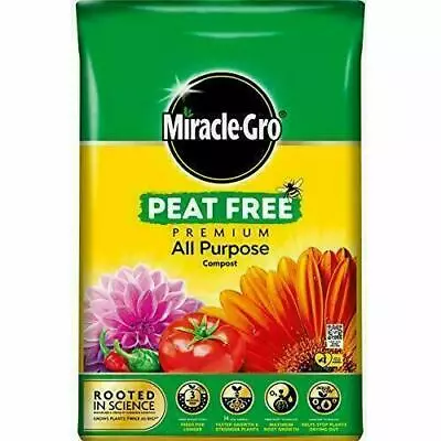 Miracle Gro All Purpose Peat Free Enriched Compost Soil 40l Premium Bedding • £9.99