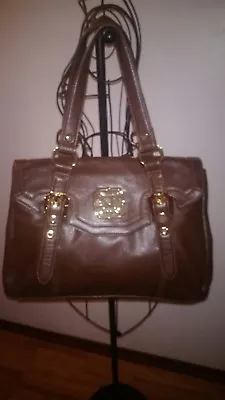 MONET Shoulder Bag Purse Brown Smooth Faux Leather Gold Accents NWOT Gorgeous!! • $29.99