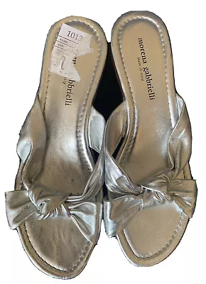 Morena Gabbrielli Mules Sandals Silver Women Shoes UK8 • £15