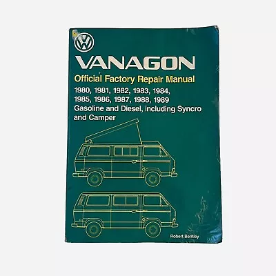 Volkswagen Vanagon Official Factory Repair Manual 1980-1989 Syncro Camper VV89 • $124.95