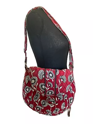 Vera Bradley LG. Quilted Crossbody Deco Daisy R B W.Houndstooth Lining • $5