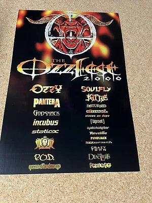 Ozzfest 2000 Ozzy Osbourne Pantera Godsmack Incubus Disturbed 2000 Promo Poster • $17.11