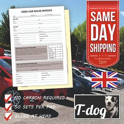 Used Car Vehicle Sales Invoice Pad & Receipt Buying & Selling Cars Motor Trade • £5.99