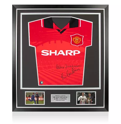 Framed Sir Alex Ferguson & Eric Cantona Dual Signed Manchester United Shirt - 19 • $1477.64