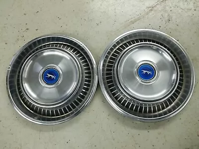 $49.99 • Buy *Set Of 2* Vintage 1971-1973 Mercury Cougar 14  Wheel Covers Hubcaps Used