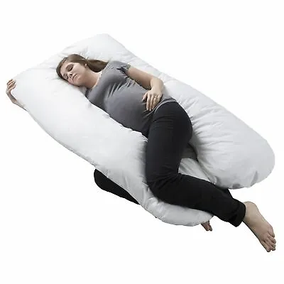 Full Body Maternity Contoured U Body Pillow Pregnancy Acid Reflux Cover • $29.99