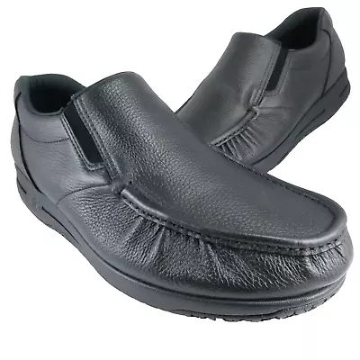 SAS Navigator Non-Slip Loafers Mens Size 13.5WW Black Textured Leather Non-Mark • $69.99