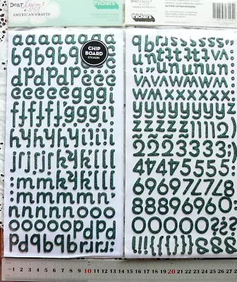 Sparkling GREEN Card 255 Glitter Letter Stickers 13-22mm High & 6-22mmWide L3LM • $10.75