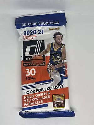 2020-21 Panini Donruss Basketball NBA Cello Fat Pack 30 Card Value Pack Sealed • $12.99