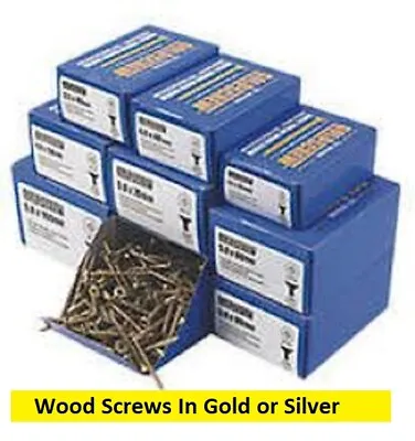 £0.99 • Buy Wood Screws - Multi Purpose - Gold Or Silver - Countersunk For Timber Chipboard