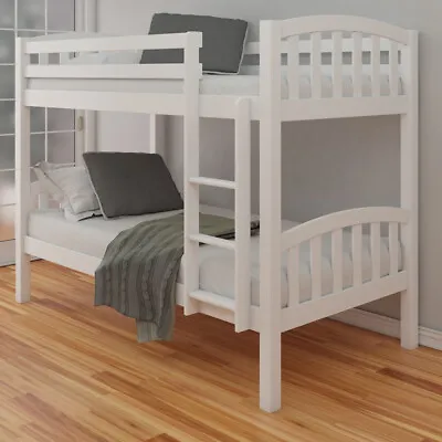 Wood Bunk Bed American Children's Sleeper Single With 2 Size 4 Mattress Options • £432.97