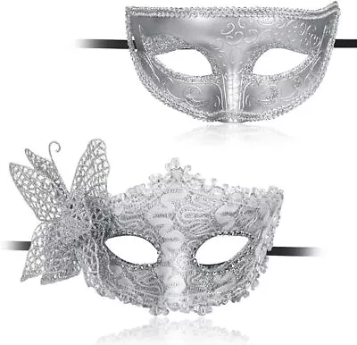 2pcs Venetian Masks / Masquerade Night / Lace Women Men / Halloween / Choose • £9.59