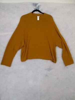 H&M Cropped Sweater Women's Large Orange Brown Loose Fit Oversized Sweater • $5.95