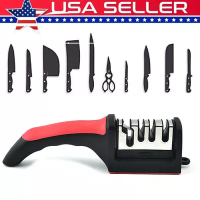 Knife Sharpener Professional Ceramic Tungsten Kitchen Sharpening System 4 Stage • $5.45