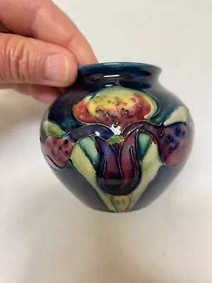 Moorcroft Pottery 2.75  Round Vase With Irises • $89.95