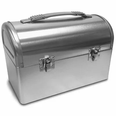 Plain Metal Dome Lunch Box - Silver - Worker Style Domed Lunchpail Lunchbox Pail • $23.90