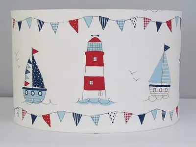 Nautical Lighthouse Boat Nursery Lampshade Light Shade Childrens Baby • £28.50
