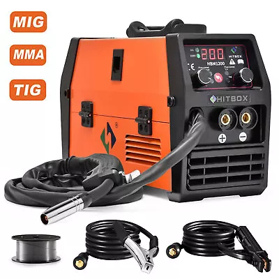 3 In 1 MIG Welder Inverter 120A Flux Core 110V 220V ARC TIG MIG Welding Machine • $111.99