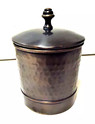 Vintage Hammered Copper Container With Finial Lid • $20