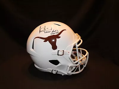 VINCE YOUNG SIGNED TEXAS LONGHORNS FS HELMET 05 NATL CHAMPS INCSC Schwartz COA • $225