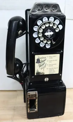 Used Vintage Bell System Western Electric Wall Rotary 3 Slot Pay Phone Untested • $374.99