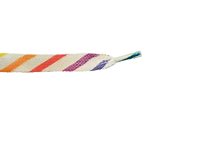 1x PAIR FLAT RAINBOW CANDY CANE STRIPES PRINT SHOE SNEAKER TRAINER LACES 115cm • £2.95