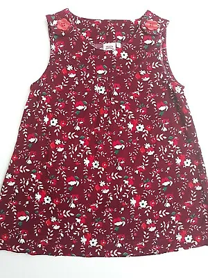 LAURA ASHLEY Pinafore Dress 4-5 Yrs Corduroy Cotton Ditsy Floral Flower Buttons • £8