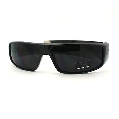 All Black Flat Top Wrap Gangster Hardcore Locs Sunglasses • $12.90