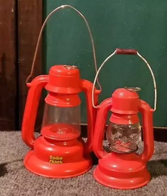 Vintage Lanterns Battery Operated  6.5'' Plastic Red Lot Of 2 • $14.99