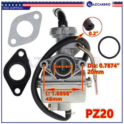 PZ20 Carburetor Carb 50 70 90 110 125 135cc ATV Quad Go Kart UTV SUNL JCL TAOTAO • $12.92