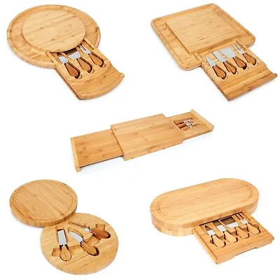 Cheese Board With Knives Serving Platter Tray Charcuterie Board Set Cheese Set • £14.99