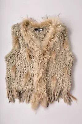 Oakwood The Leather Brand Wmns Lapin Racoon Fur Vest Size 1 • £67.55