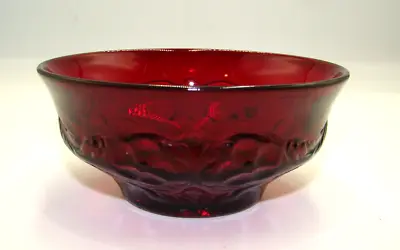 McKee Rock Crystal Ruby Red Fruit Bowl • $15