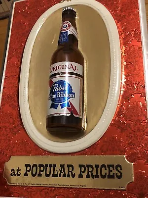 RARE VINTAGE Pabst Blue Ribbon Beer  At Popular Prices  3D Bottle Sign PBR Promo • $84.99