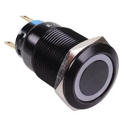 £2.99 • Buy Warm White LED Momentary On-(On) 19mm Black Vandal Resistant Push Switch