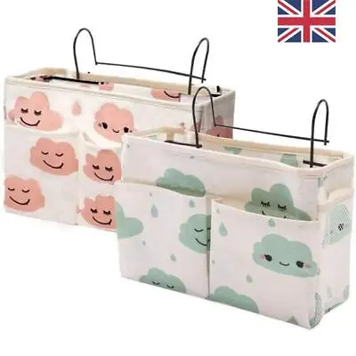 Bed Hanging Storage Bag Organizer Bedside Pockets Gadget Holder Home Decor UK • £8.26